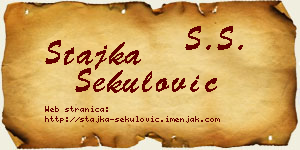 Stajka Sekulović vizit kartica